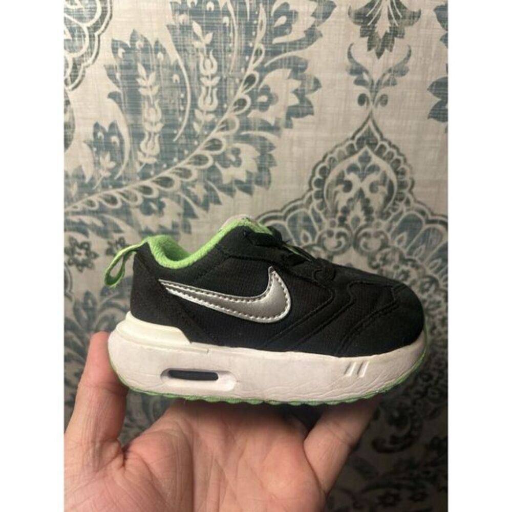 AIR MAX DAWN TODDLER SNEAKERS BLACK/CHROME GREEN‎ STRIKE CHILDREN UNISEX SHOE 5C